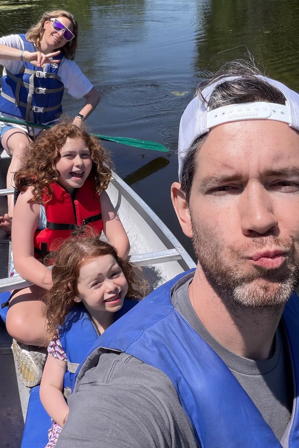 James, Emily, Matilda, and Ramona canoeing together