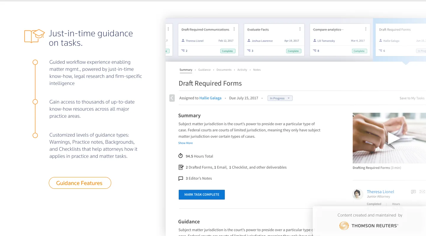 Project X task interface delivering just-in-time workflow guidance.